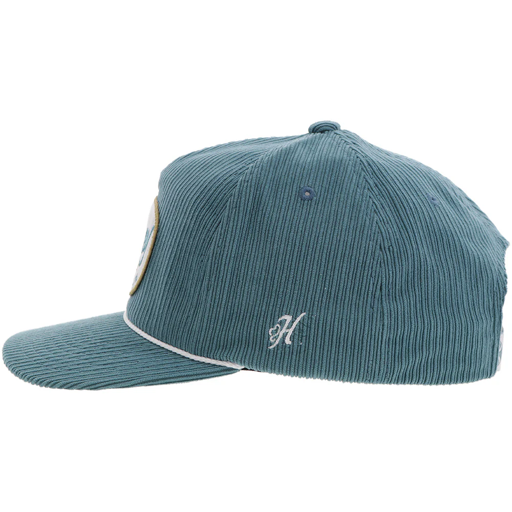 "Local" Hooey Hat Teal Corduroy w/White/Teal/Tan Patch - Image 3