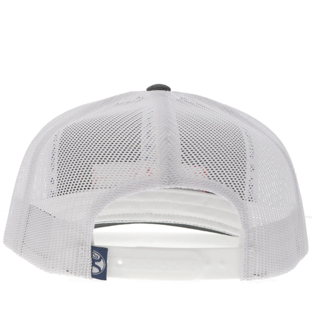 "Lock-Up" Hat Charcoal/ White w/Red/White & Blue Patch - Image 2