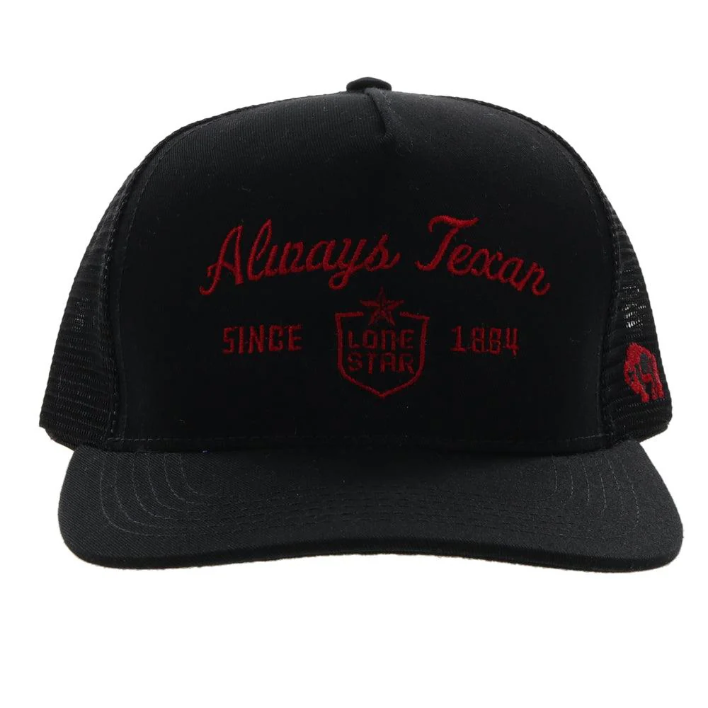 American Made "Lone Star" Always Texan Black /Red Trucker Hat - Image 4