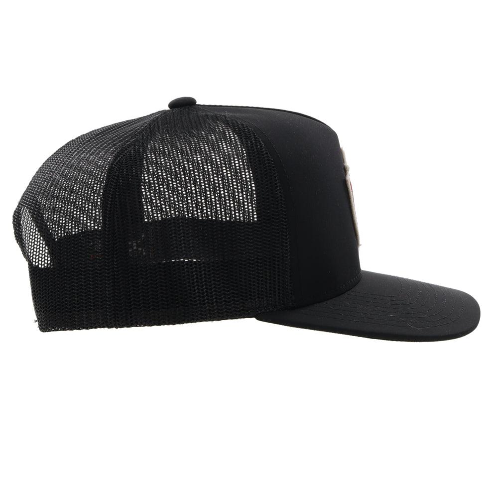 "Lone Star" High Profile Hat Black w/ Red/White Patch - Image 5