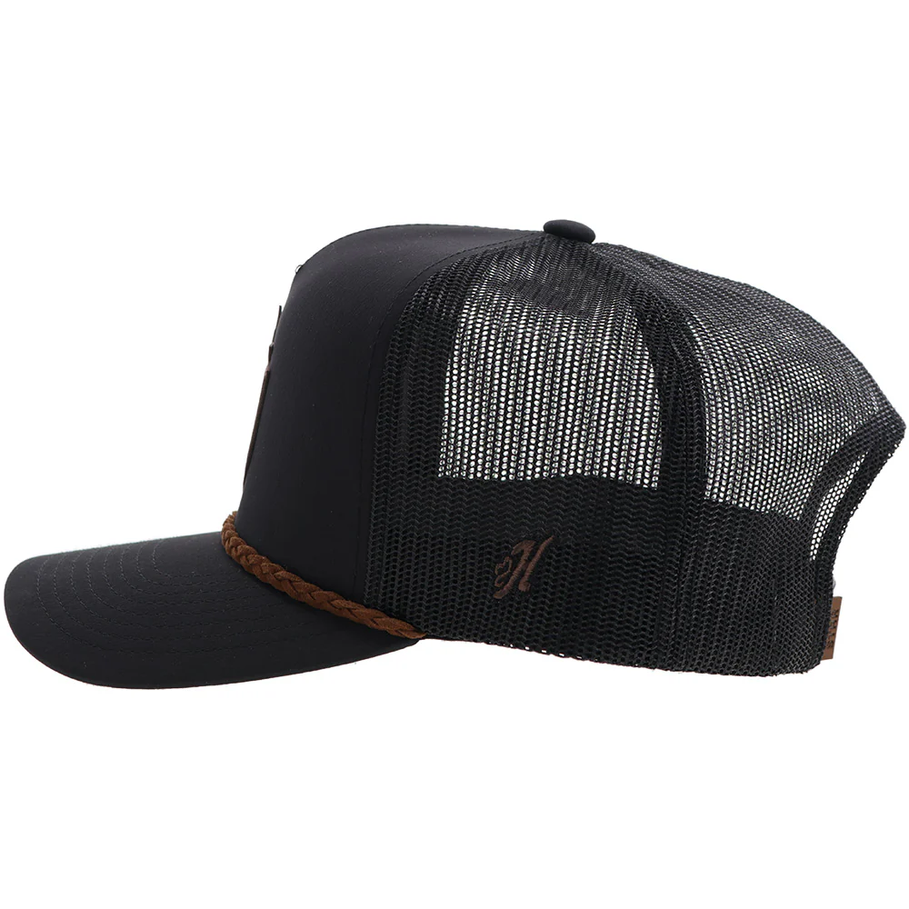 "Lone Star" Hat Black w/Leather Patch - Image 3