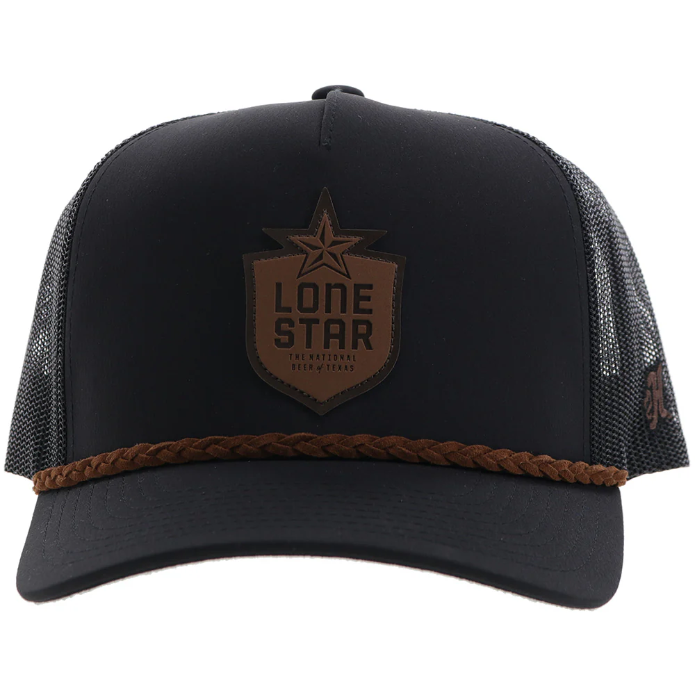 "Lone Star" Hat Black w/Leather Patch - Image 4