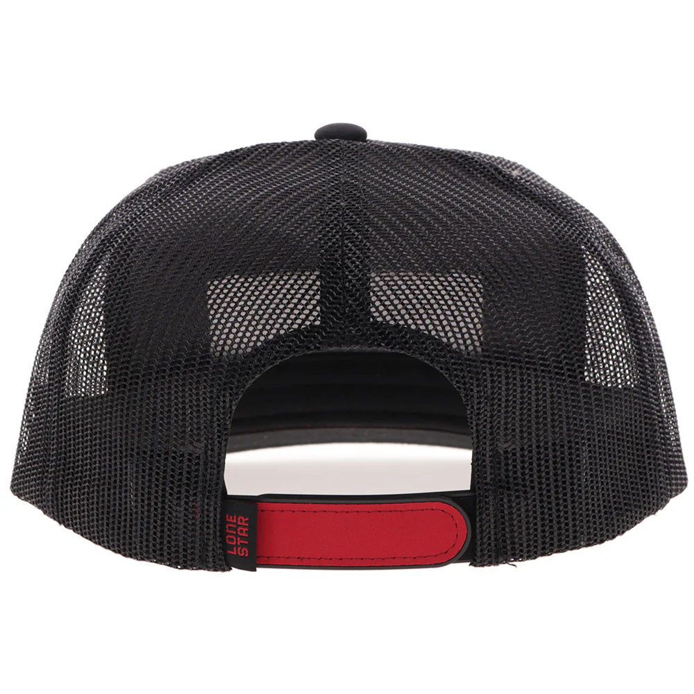 "Lone Star" Hat Red & Black w/Rectangle Patch - Image 2