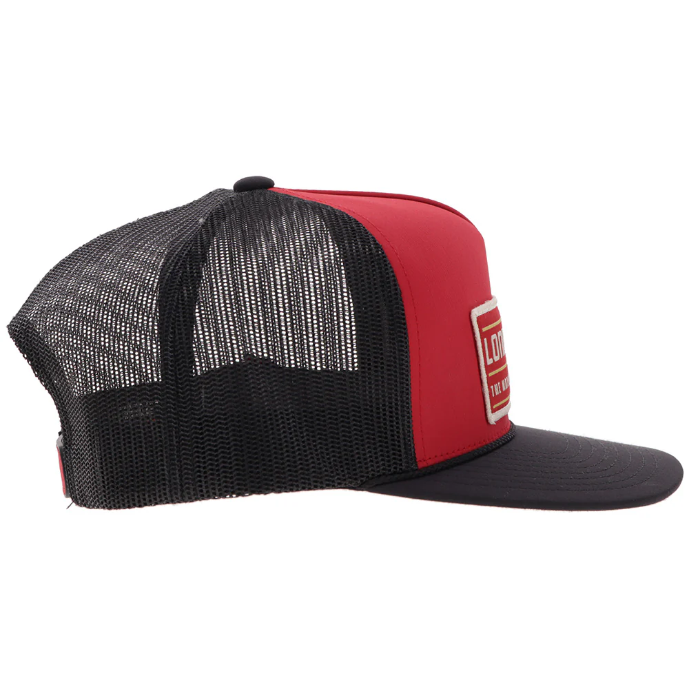 "Lone Star" Hat Red & Black w/Rectangle Patch - Image 3