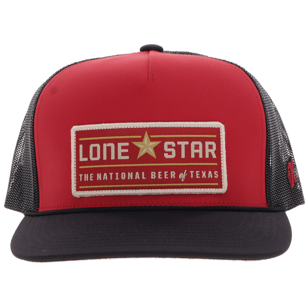 "Lone Star" Hat Red & Black w/Rectangle Patch - Image 4