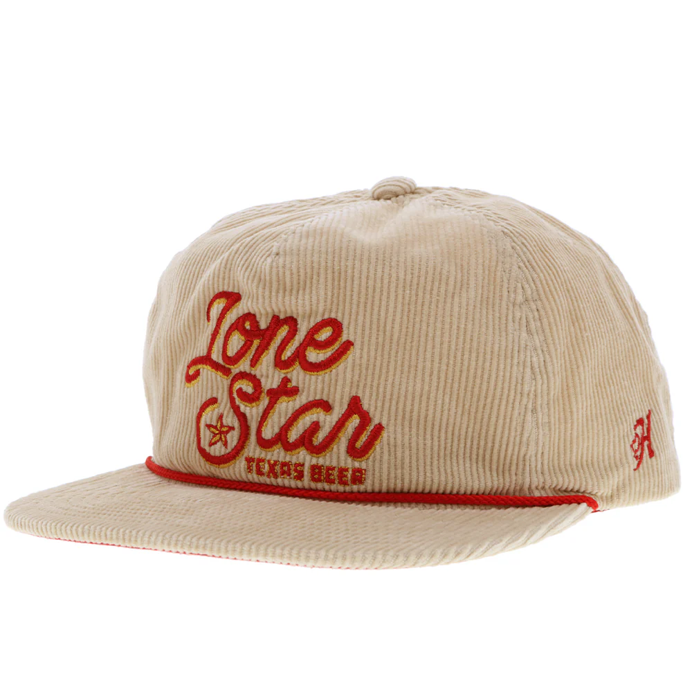 "Lone Star" Hat Tan Corduroy w/Red Underbill