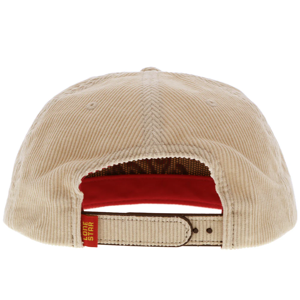 "Lone Star" Hat Tan Corduroy w/Red Underbill - Image 2