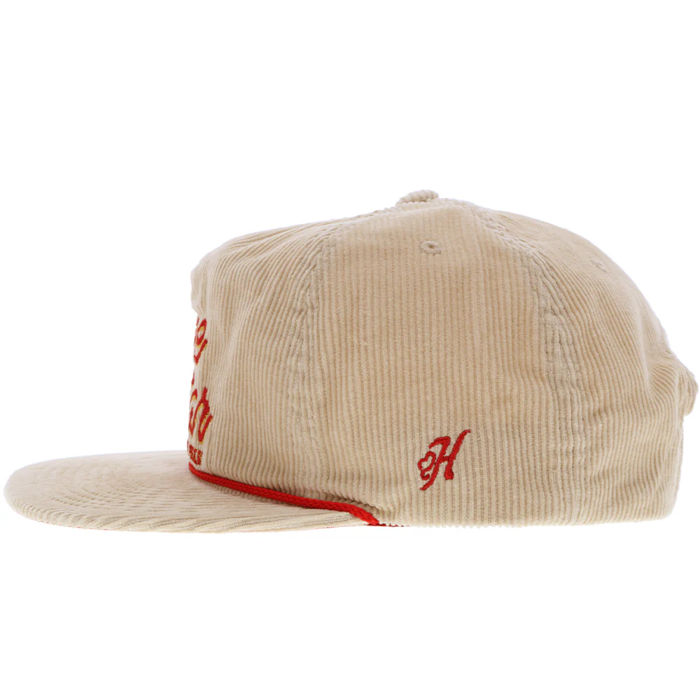 "Lone Star" Hat Tan Corduroy w/Red Underbill - Image 3