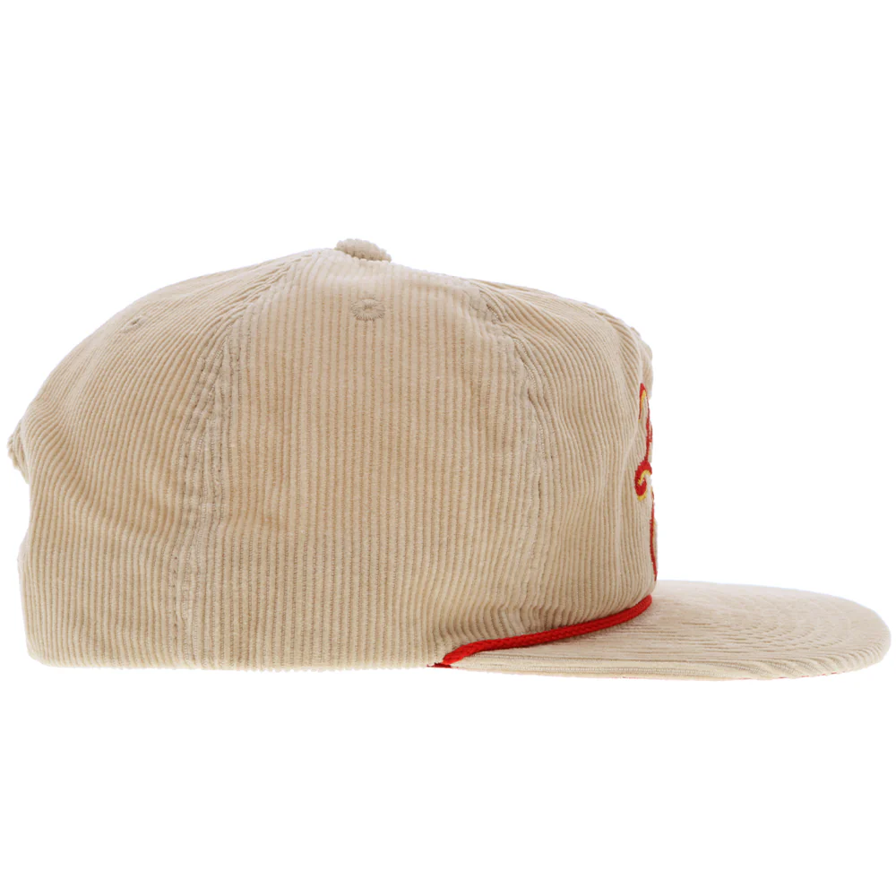 "Lone Star" Hat Tan Corduroy w/Red Underbill - Image 5