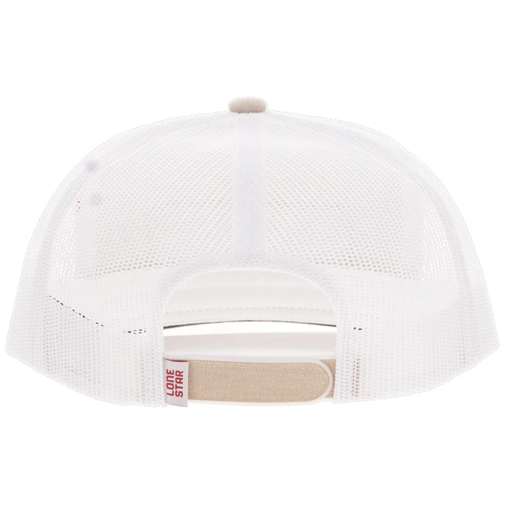 "Lone Star" Hat Tan/White w/Red/Gold/White Patch - Image 2