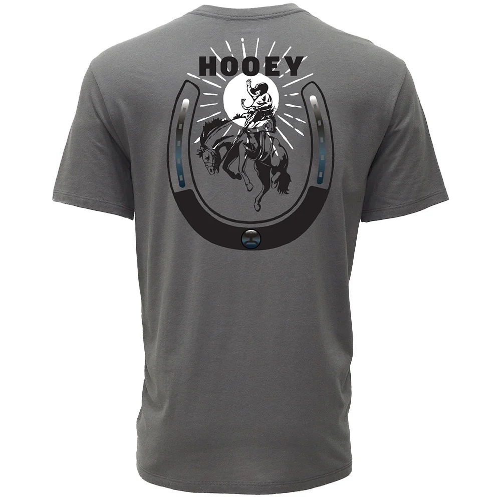 "Lucky Rider" Grey w/Black & White Logo T-shirt