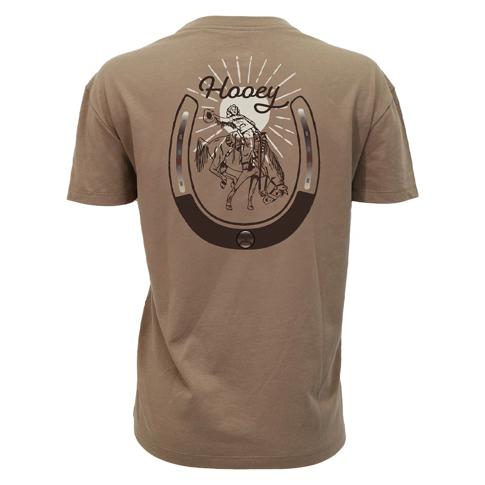 "Lucky Rider" T-shirt Brown w/Horseshoe Logo