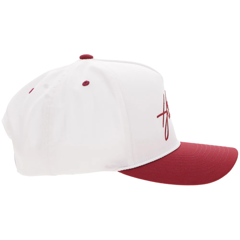 "Mark Out" Hat White/Maroon - Image 3