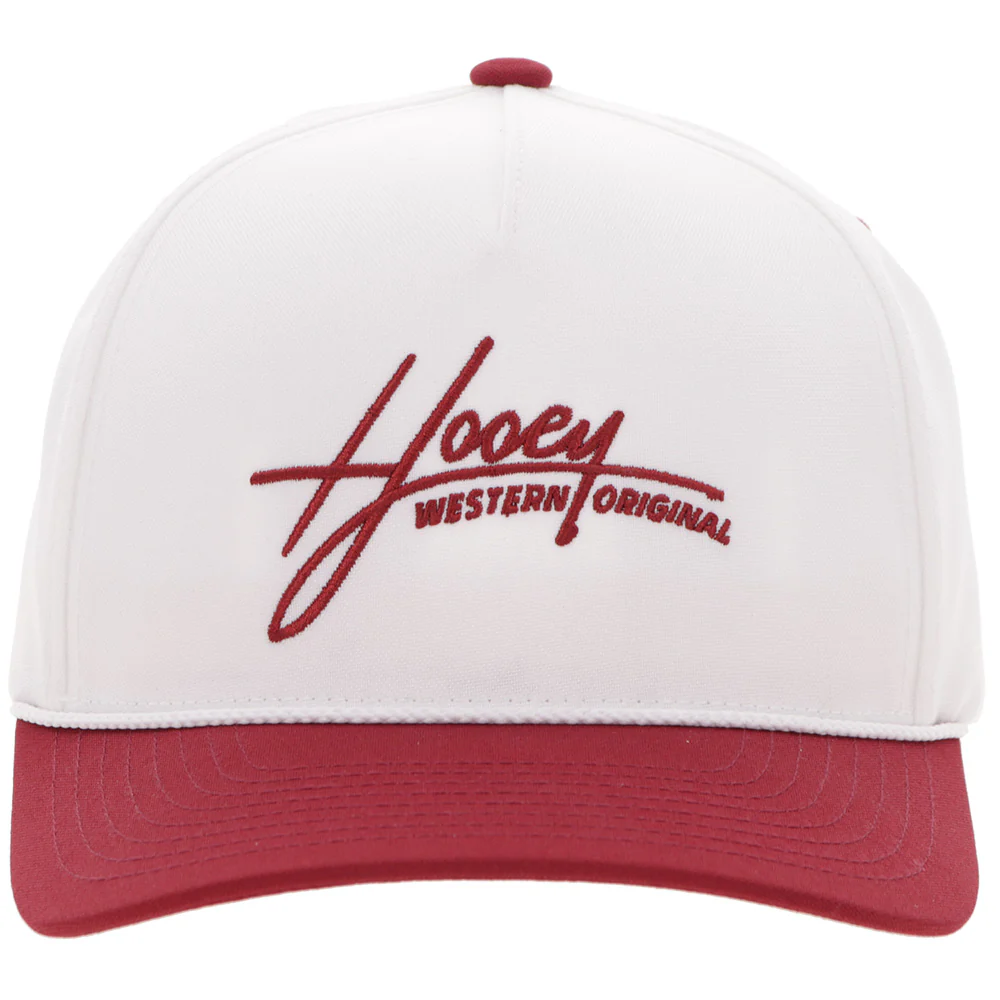 "Mark Out" Hat White/Maroon - Image 4