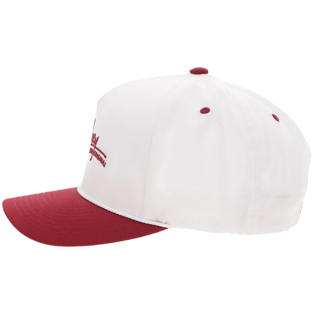 "Mark Out" Hat White/Maroon - Image 5