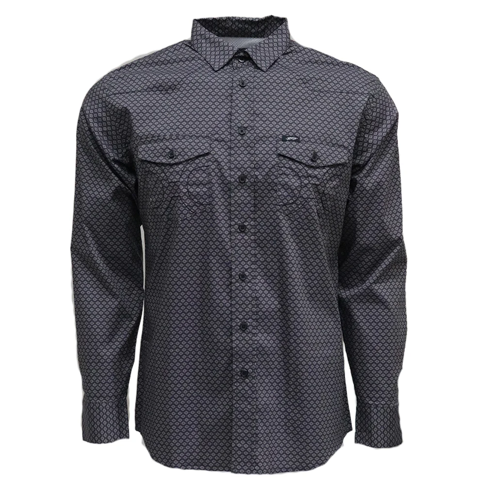 "Maverick" Long Sleeve Button Up Shirt Black