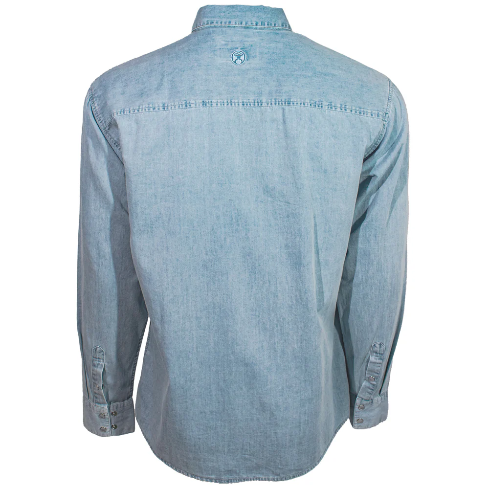 "Del Denim" Chambray Long Sleeve Shirt - Image 2