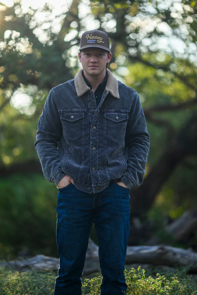 "Mesquite" Corduroy Jacket Grey w/Tan Sherpa - Image 3