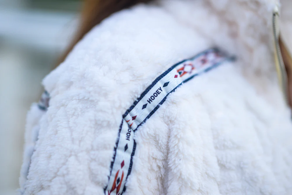 "Mia" Fleece Crop Pullover White - Image 5