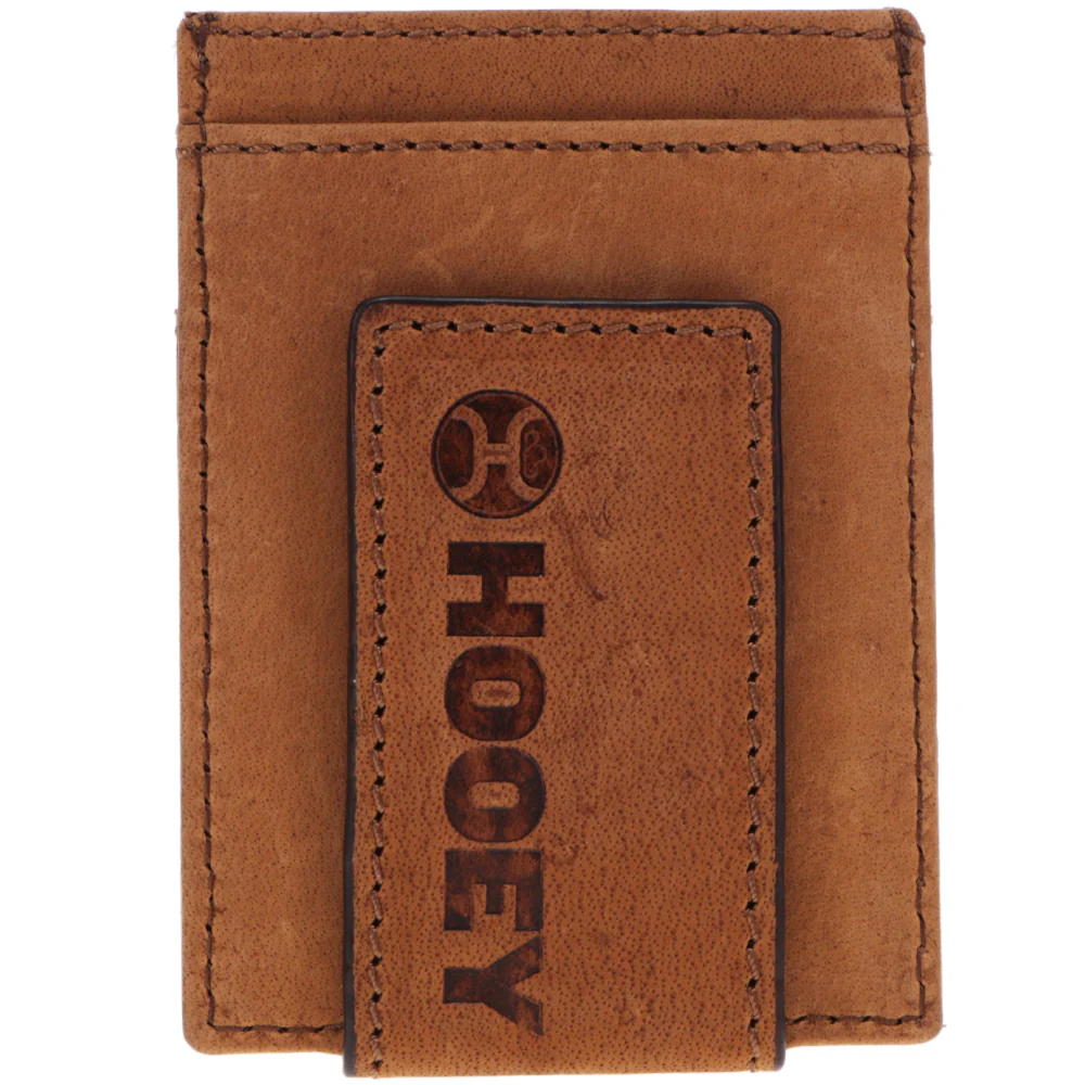 "Monterey" Money Clip Brown w/ Aztec Embossed Print - Image 2