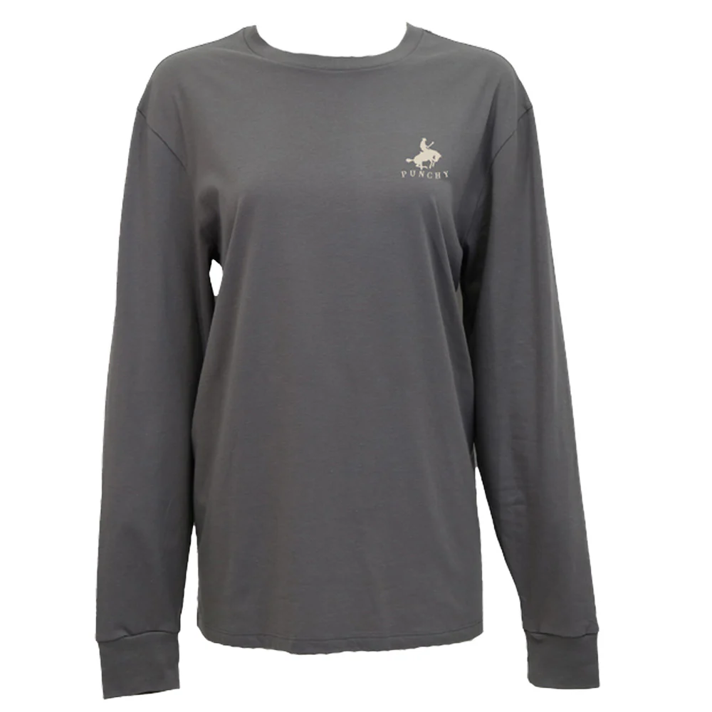 "Mustang"  Long Sleeve T-shirt Grey w/Tan Logo - Image 2