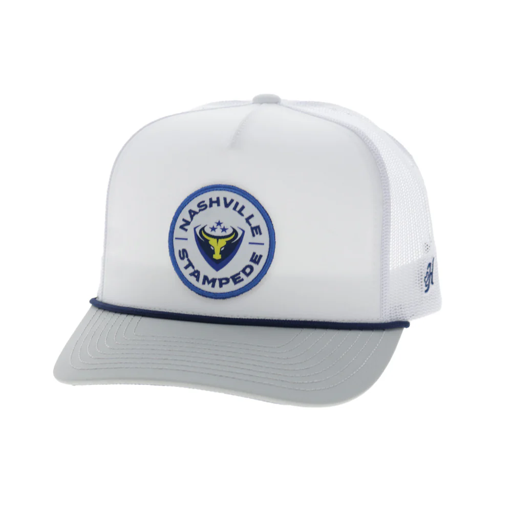 Nashville Stampede Hat White/Grey w/Circle Patch