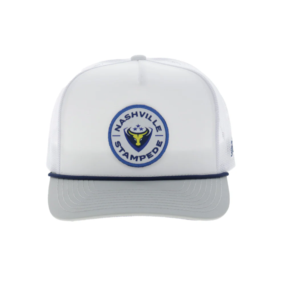 Nashville Stampede Hat White/Grey w/Circle Patch - Image 4