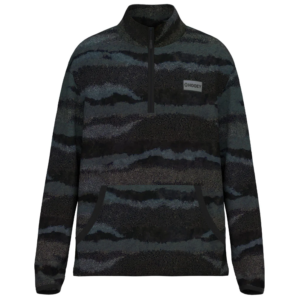 "Nordic" Sherpa Fleece Pullover Grey & Black
