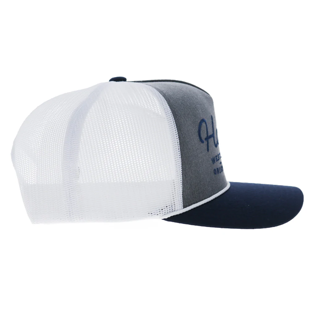 "OG" Hooey Hat Charcoal/White w/Navy Stitching - Image 5