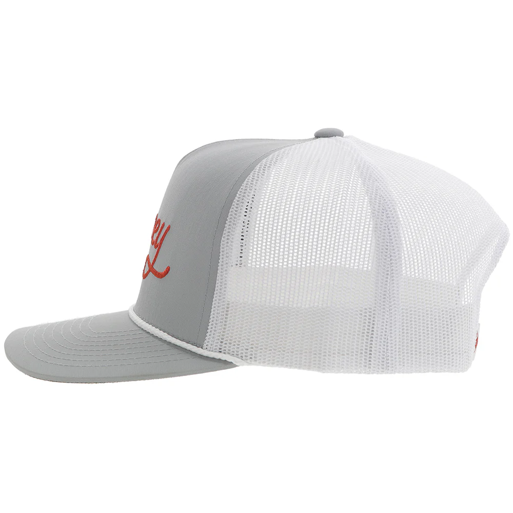 "OG" Hooey Hat Grey/White w/Orange Stitching - Image 3