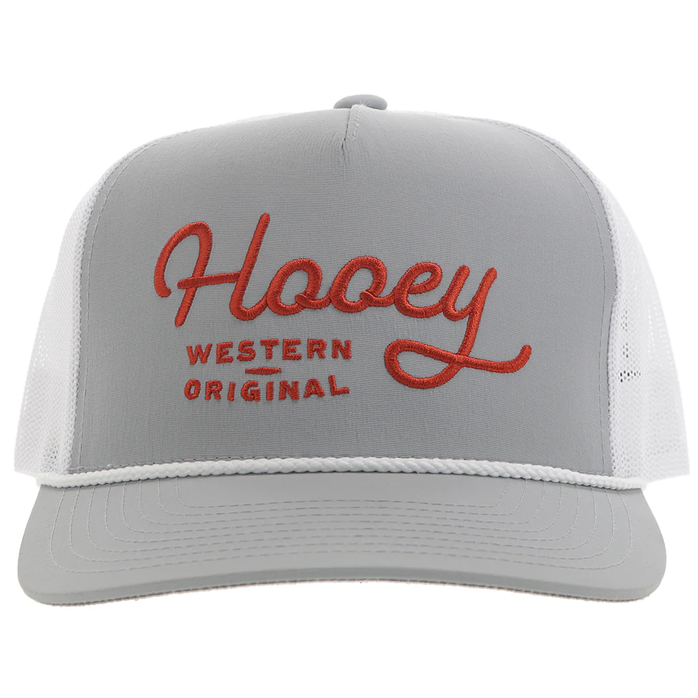 "OG" Hooey Hat Grey/White w/Orange Stitching - Image 4