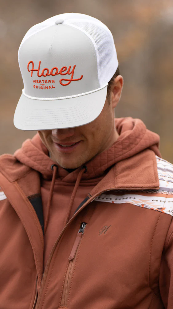 "OG" Hooey Hat Grey/White w/Orange Stitching - Image 7
