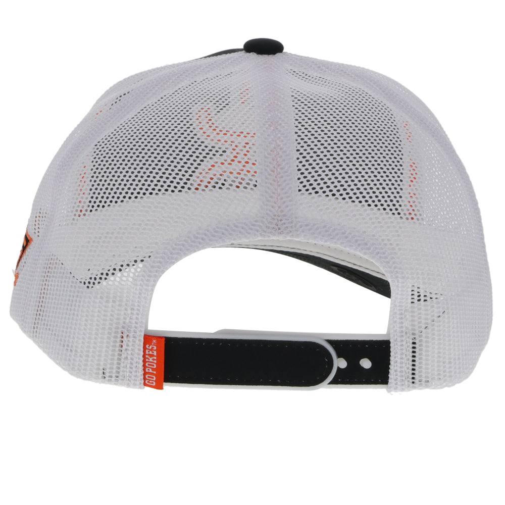 "Oklahoma State" Hat Black/White w/Orange & White Hooey Logo - Image 2