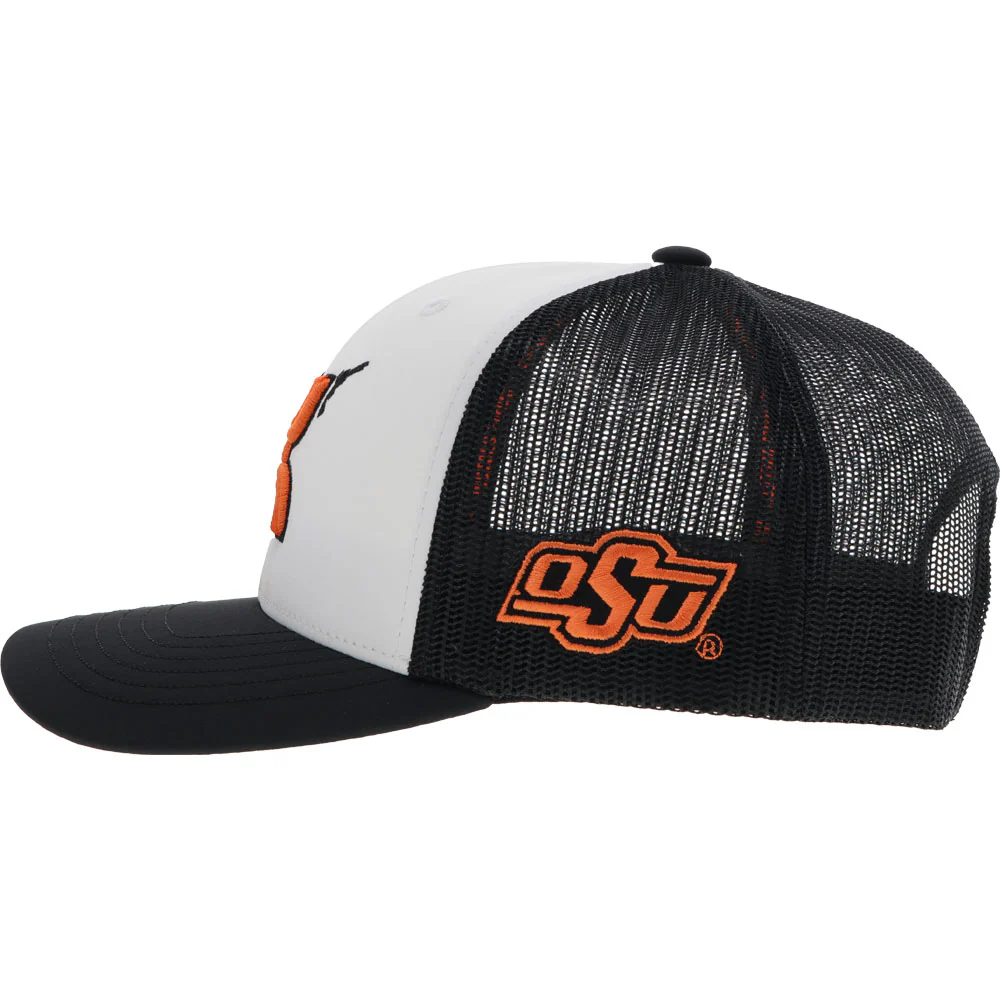 "Oklahoma State" White /Black w/Hooey Logo Hat - Image 3