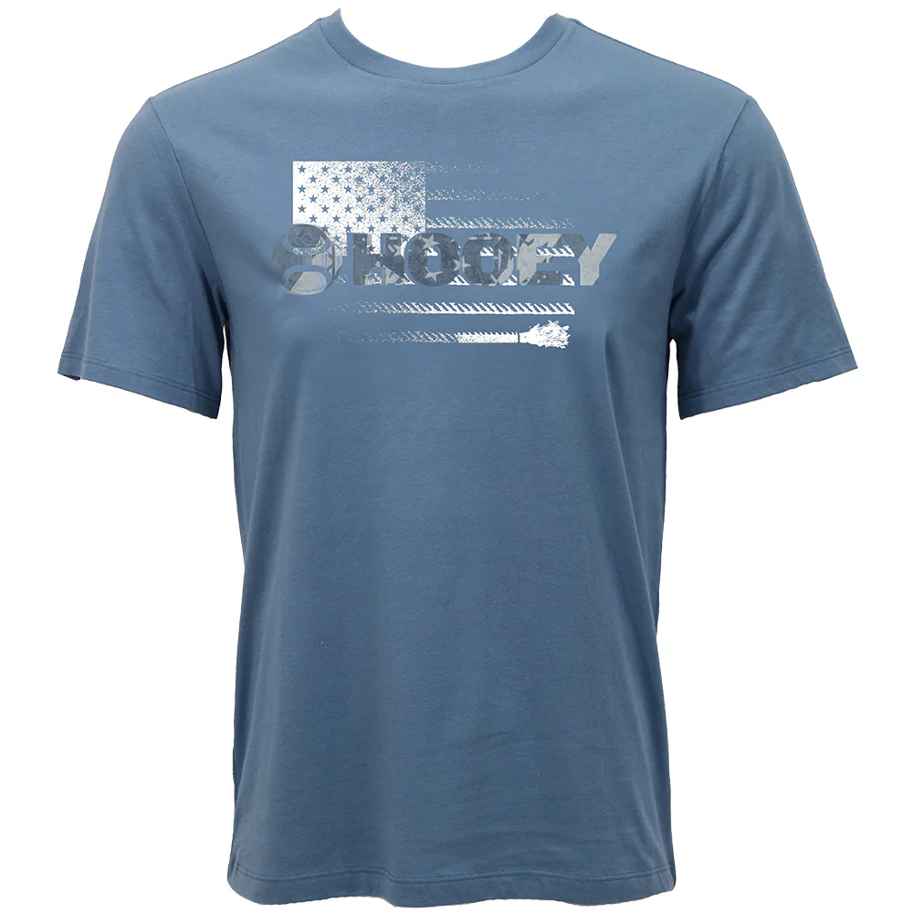 "Ol' Glory" Blue w/Black & White Flag Logo T-shirt
