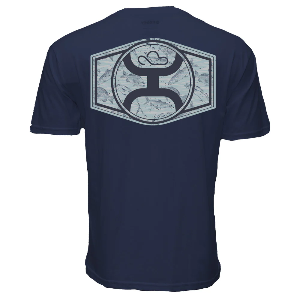 "Ollie" Navy Blue w/ Snapper Fish Detailing Hooey T-shirt