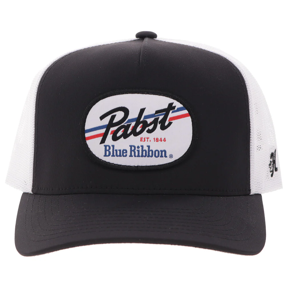 "Pabst Blue Ribbon" Hat Black/White - Image 4