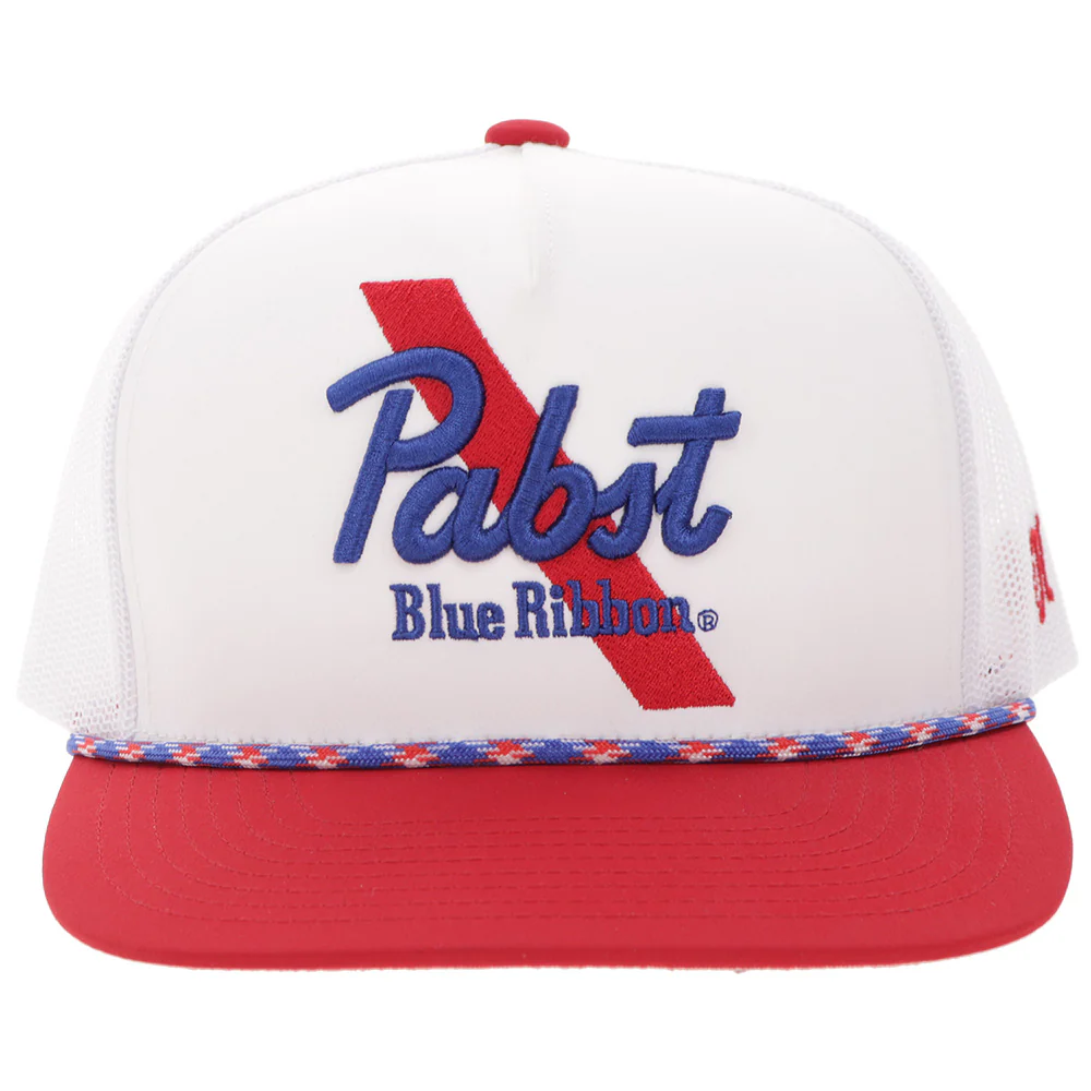 "Pabst Blue Ribbon" Hat White/Red - Image 4