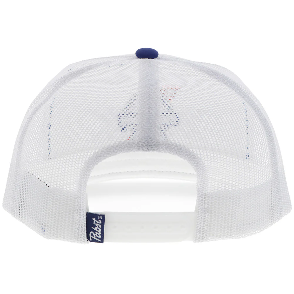 "Pabst Blue Ribbon" Hat White w/Blue & Red Patch - Image 2
