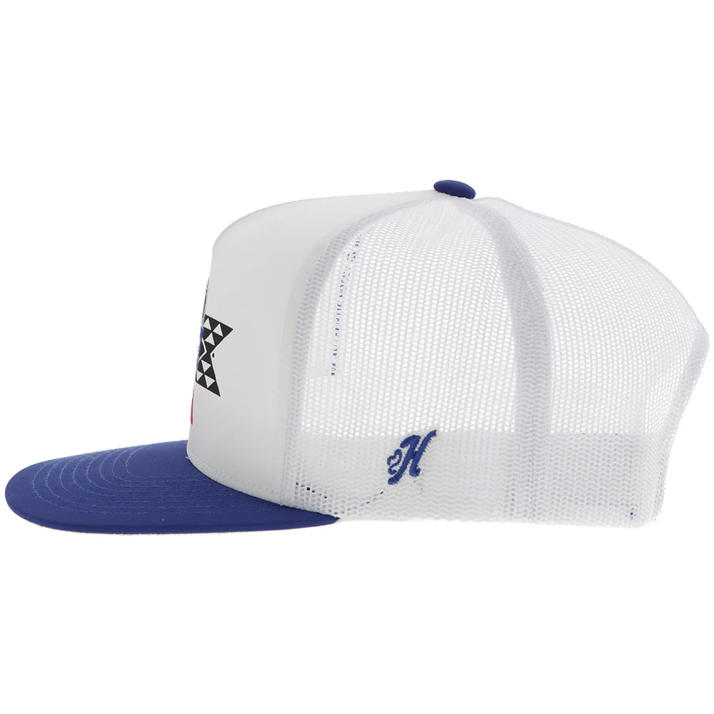 "Pabst Blue Ribbon" Hat White w/Blue & Red Patch - Image 3