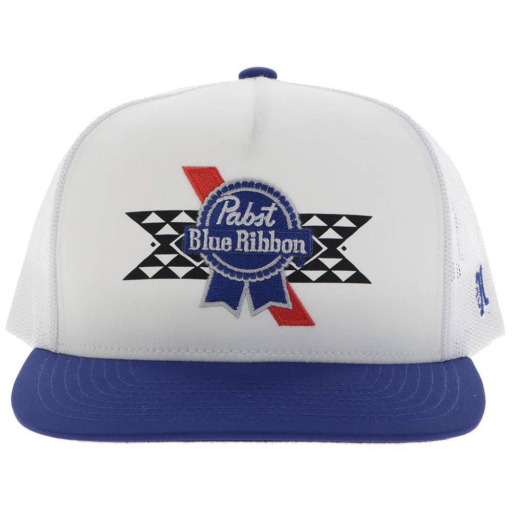 "Pabst Blue Ribbon" Hat White w/Blue & Red Patch - Image 4