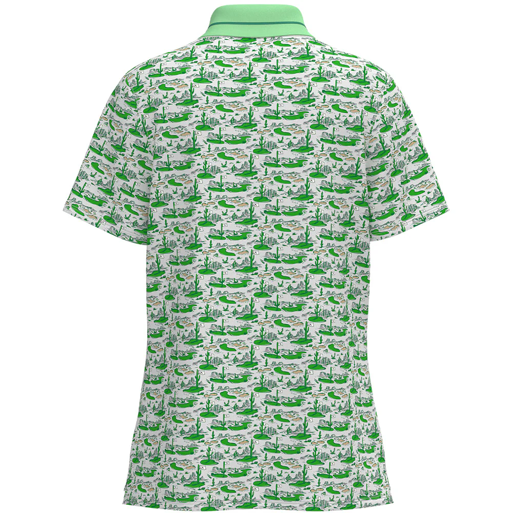 "Palmer" Short Sleeve Polo Green/White Hooey Hills - Image 2