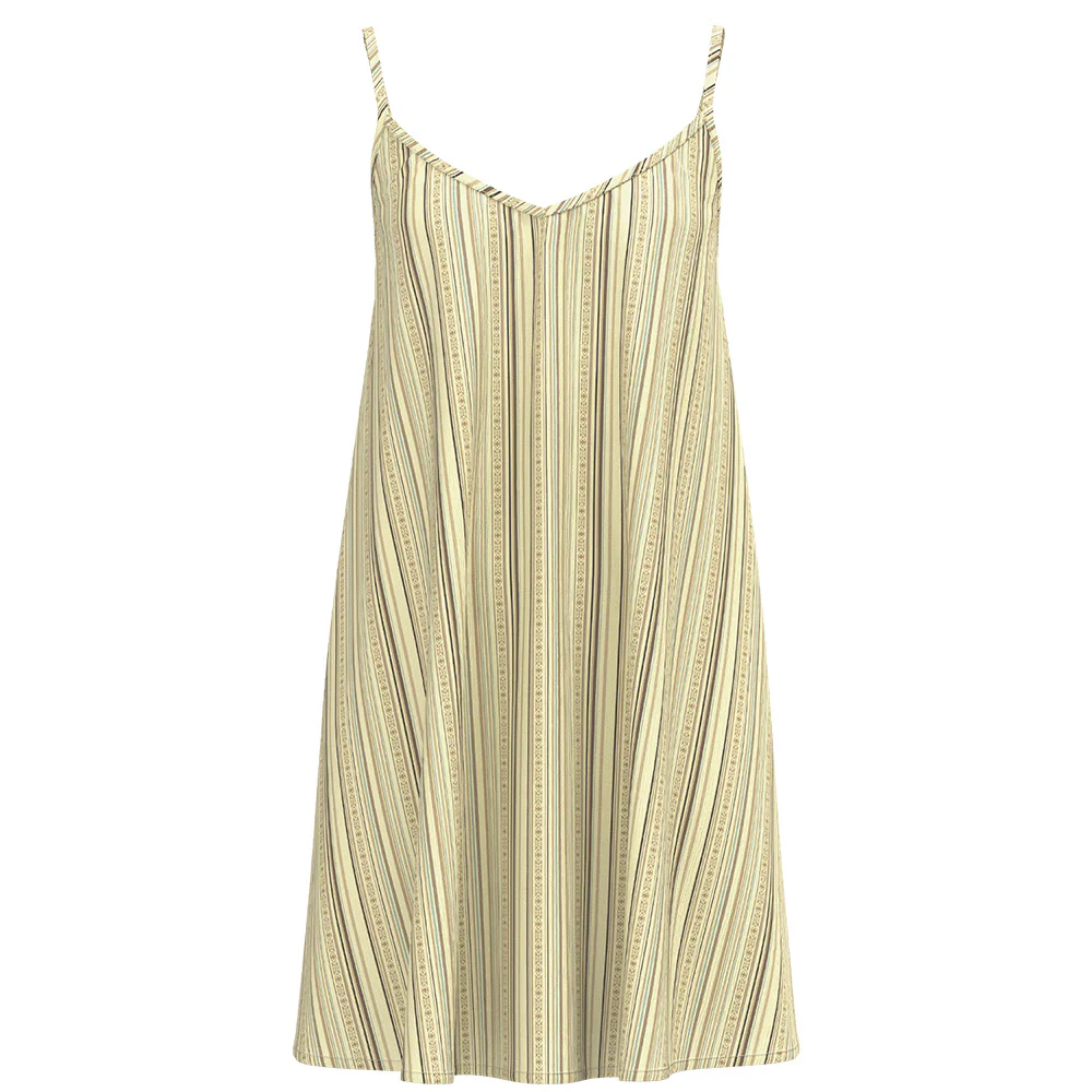 "Paraiso" Spaghetti Strap Dress Cream/Stripe