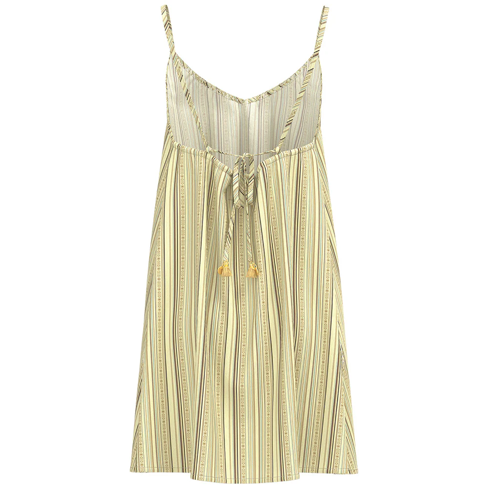 "Paraiso" Spaghetti Strap Dress Cream/Stripe - Image 2