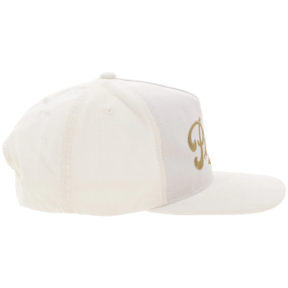 "Pearl" Hat Cream Corduroy w/Yellow Stitching - Image 3