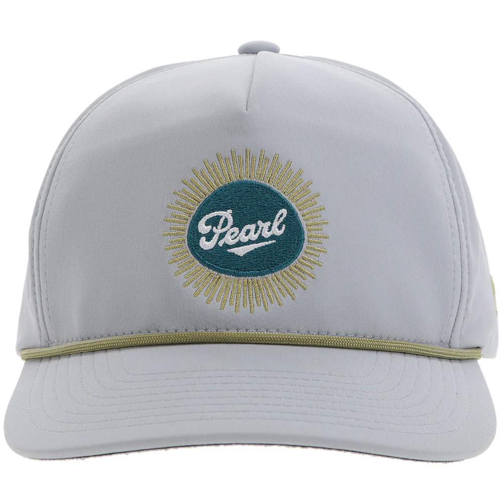 "Pearl" Hat Grey w/ Teal & Mustard Logo - Image 4