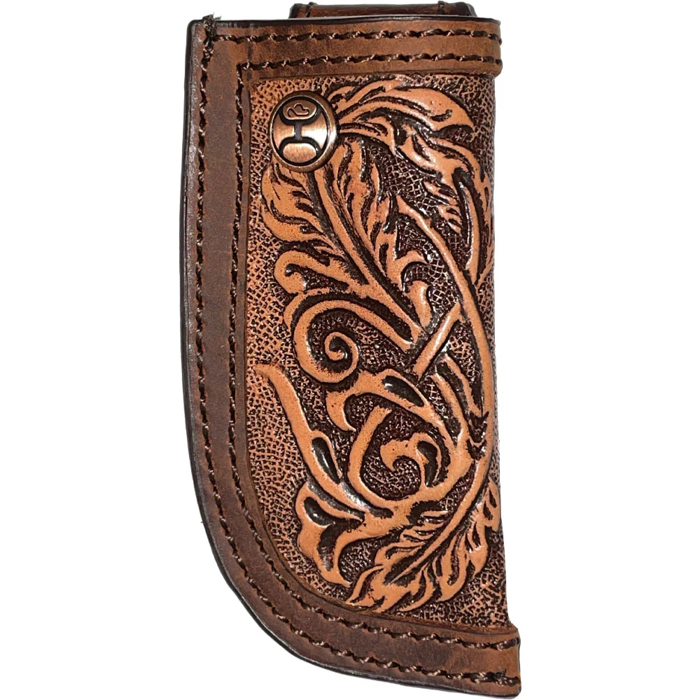 "Phoenix" Hand Tooled Knife Sheath Brown/Tan