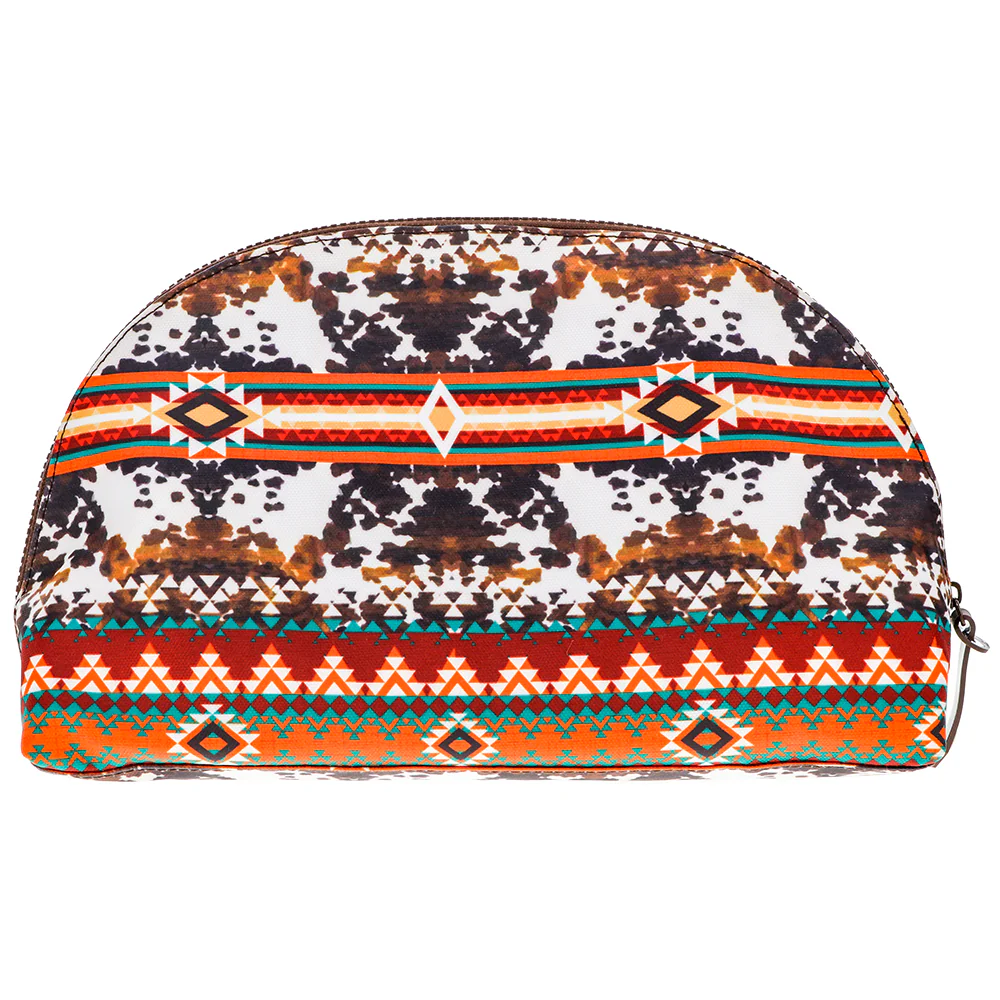 "Ponderosa" Hooey Large Accessory Bag Cowprint Red/Orange - Image 2