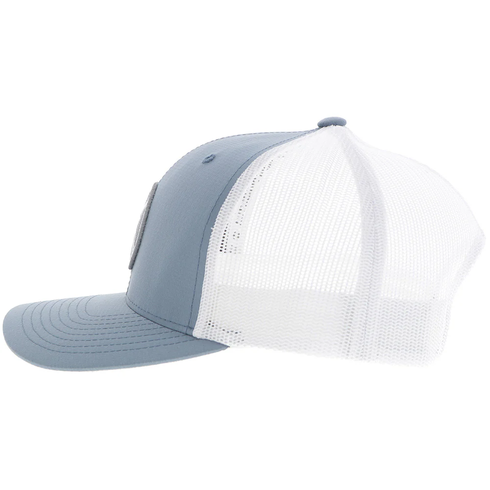 "Primo" Hat Blue/White w/Grey & White Circle Patch - Image 3