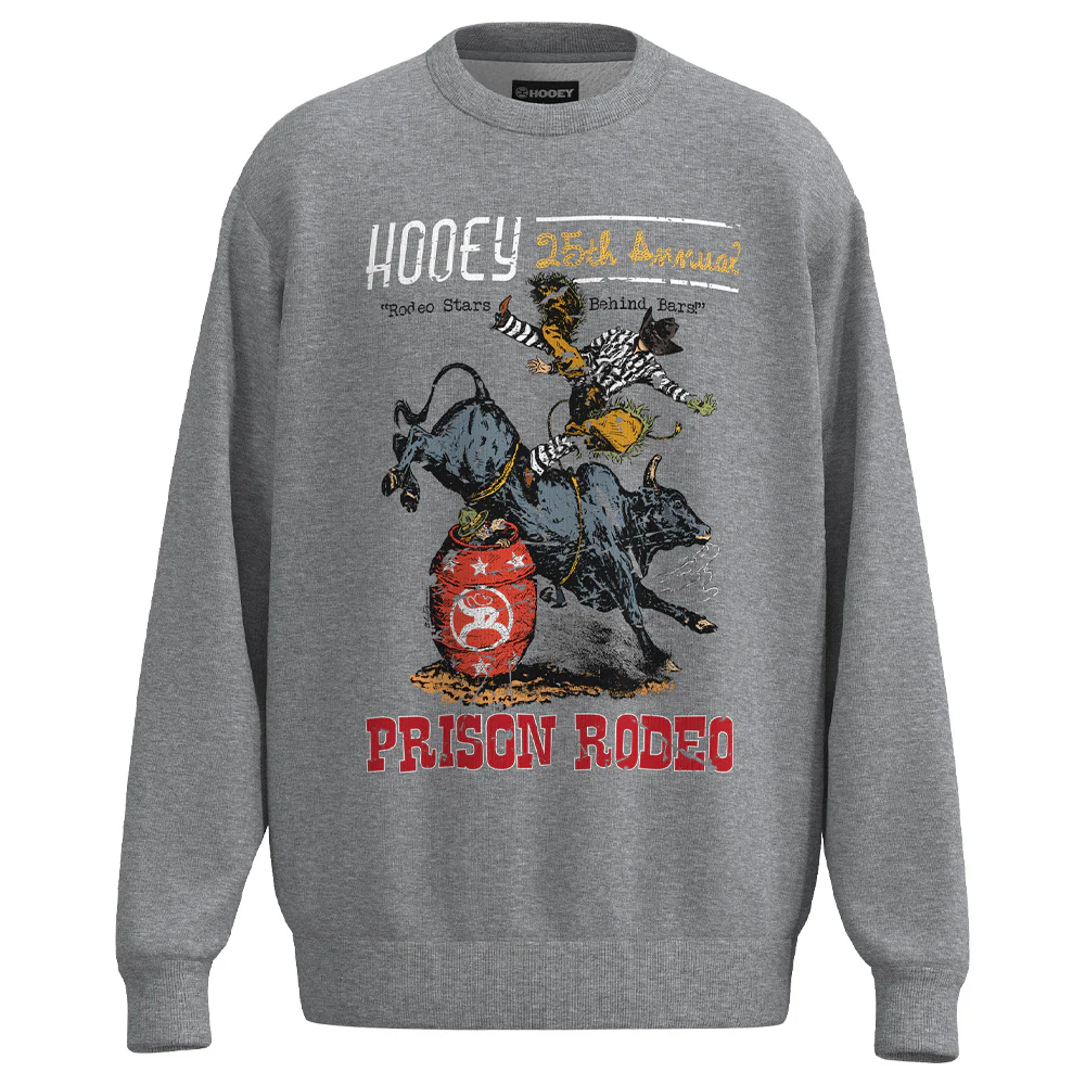 "Prison Rodeo" Pullover Heather Grey w/ Logo